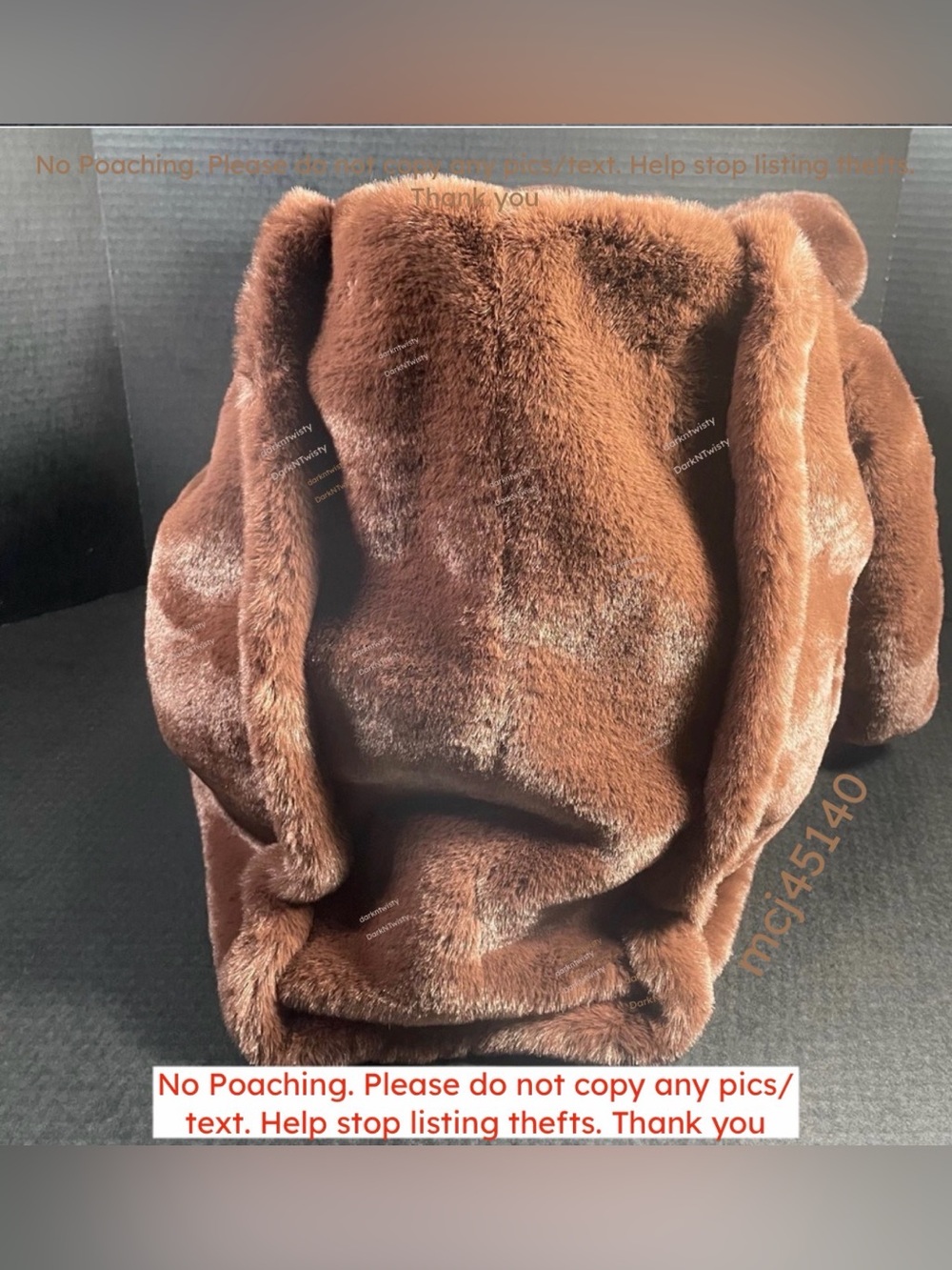 LUSCIOUS GREAT GIFT!! BNWT Pinko Debossed faux fur plush tote brown PRICE FIRM - Picture 6 of 16